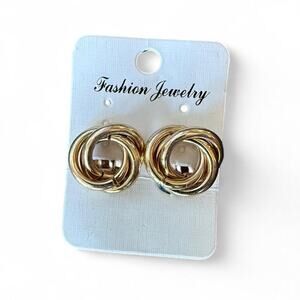 Gold double hoop knot clip